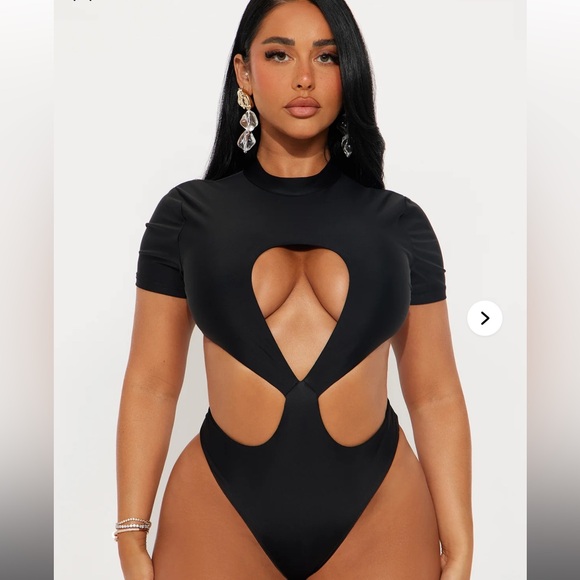 Fashion Nova Tops - Fashion Nova Black Cut-Out Bodysuit